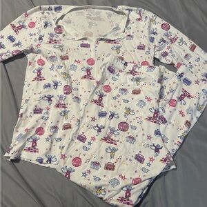 Roller Rabbit Disco White and Purple Pajama Set